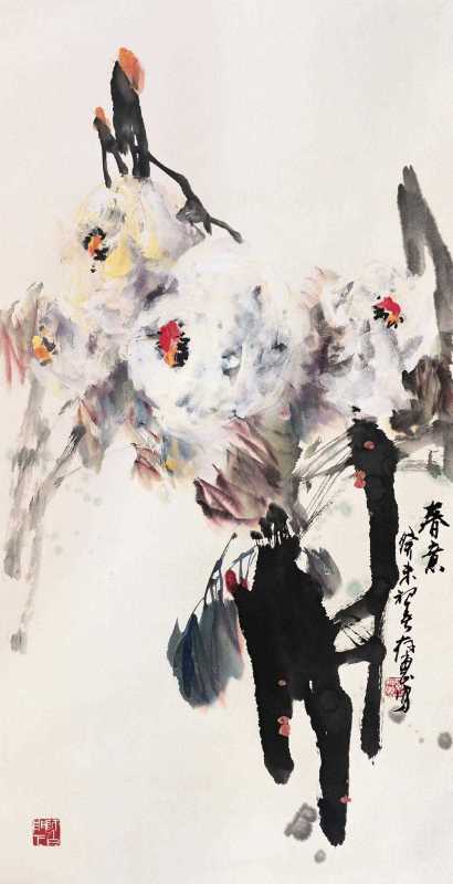 刘存惠 2003年作 花卉 镜心